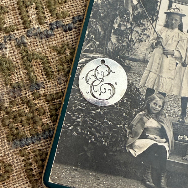 Victorian E Love Token Charm