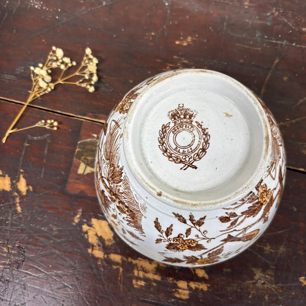 Antique Victorian Bird Transfer Bowl