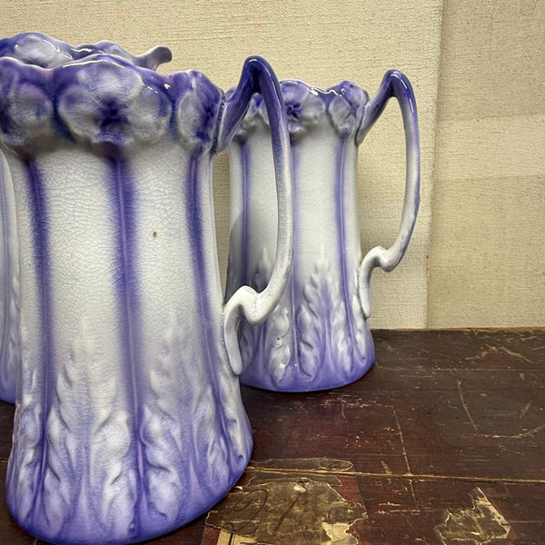 Antique Purple Floral Embossed Jug