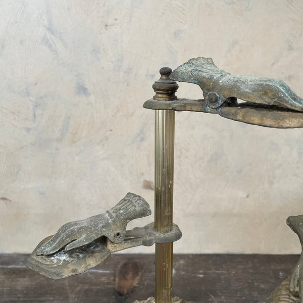 Antique Brass Stand Hand Paper Clips