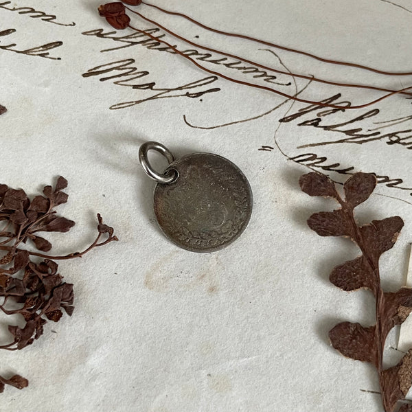 Victorian F Initial Love Token Charm