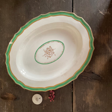 Pretty Antique Green Edge Plate
