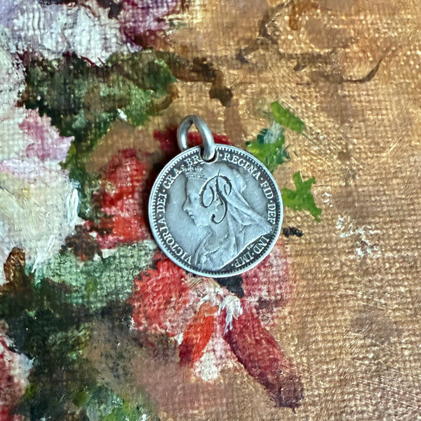 Victorian P Love Token Charm