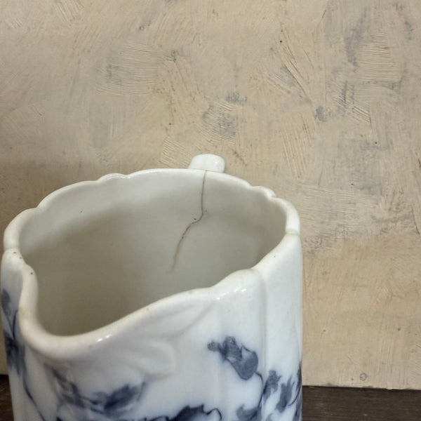 Antique Blue Floral Transferware Jug