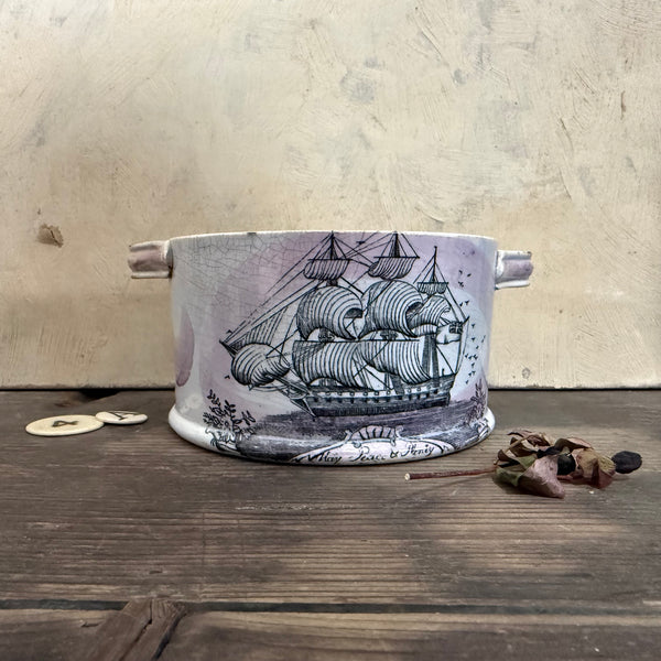 Antique 1860 Sunderland Lustre Butter Dish