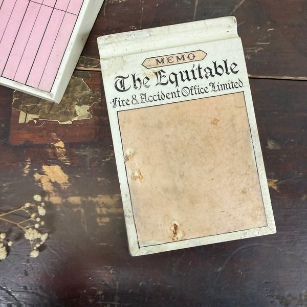 Rare Antique Ceramic Memoranda Block