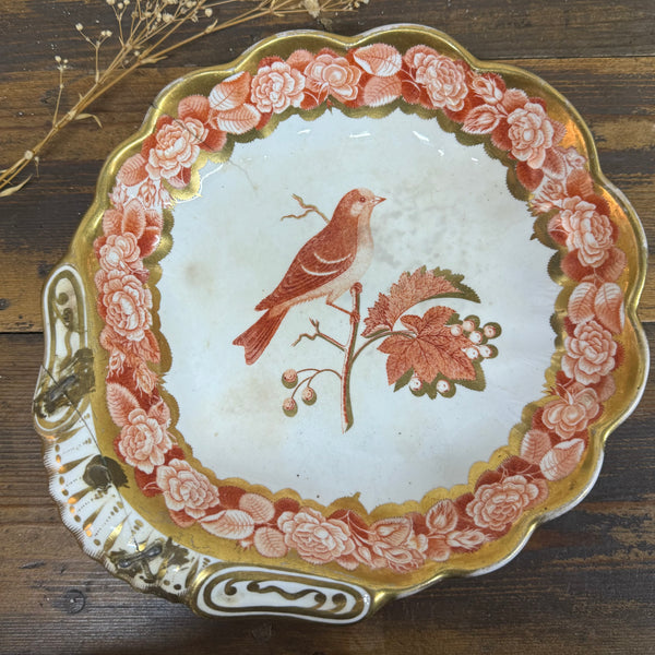 Pretty Staple Repair Antique Dish