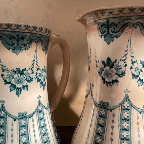 Pair Victorian Patterned Jugs