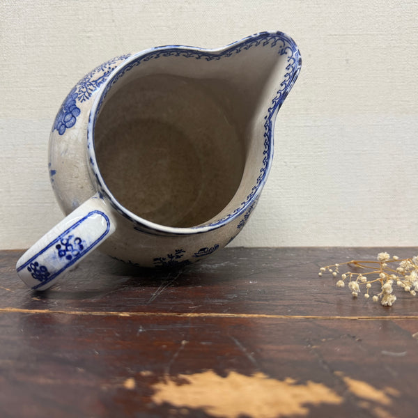 Antique Victorian Blue Floral Jug