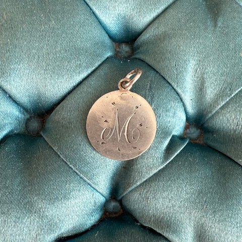Victorian M Love Token Charm