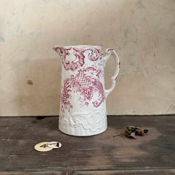 Antique Pink Transferware Jug