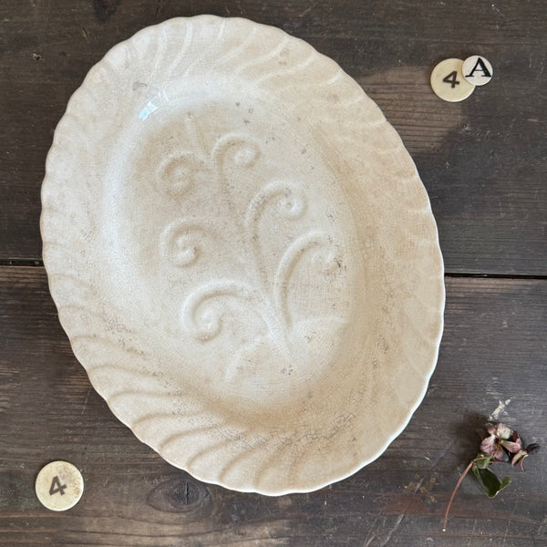 Antique Meat Stained & Crazed Plate