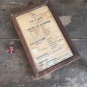Vintage Post Office Business Hours