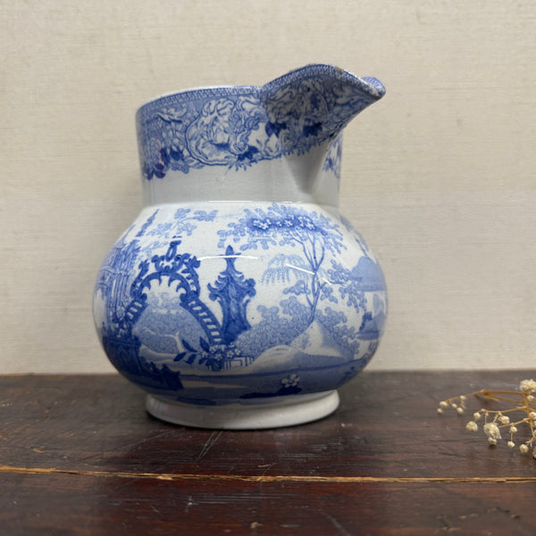 Antique Victorian Blue Transfer Jug
