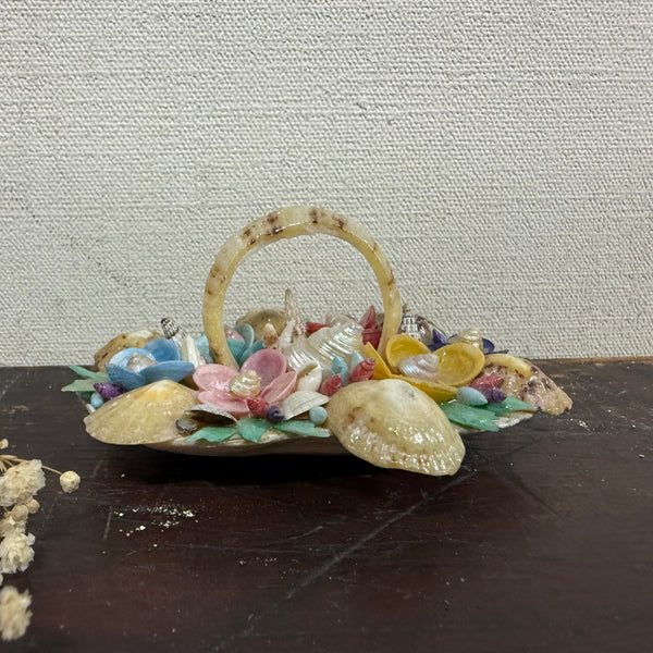 Antique Dolls Shell Basket