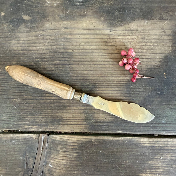 Antique Carved Handle Butter Knife