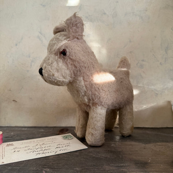 Beautiful Vintage Straw Filled Dog