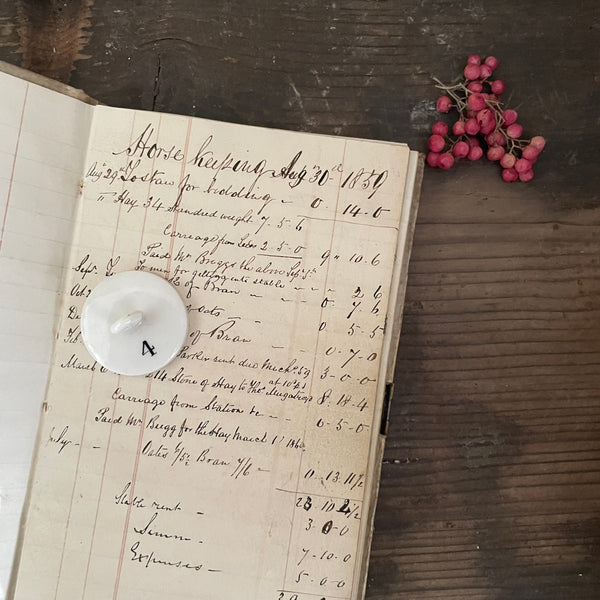 Antique Horse Keeping 1859 Notebook