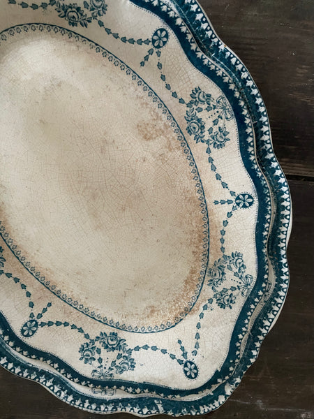 Two Large Antique Meat Plates