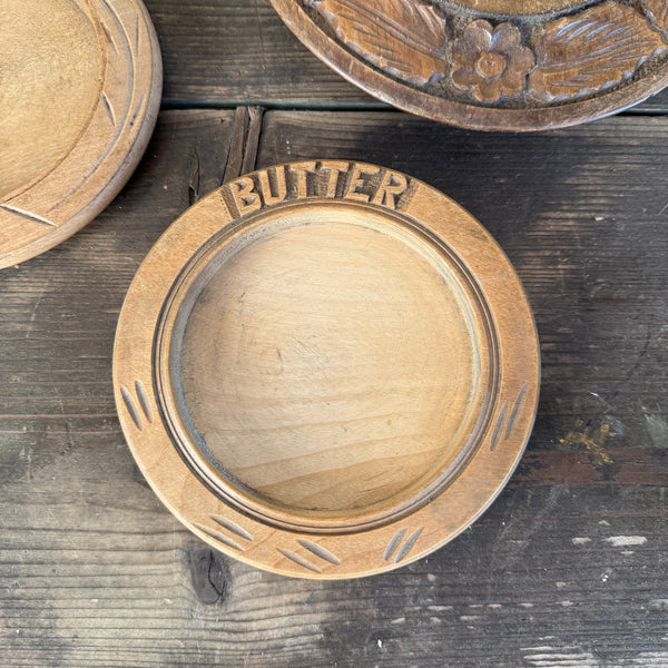 Antique Carved Butter Dish
