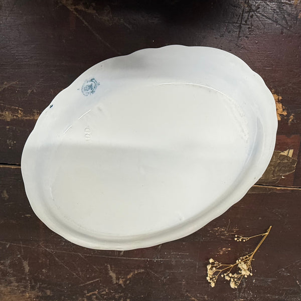 Vintage Blue Floral Transfer Plate