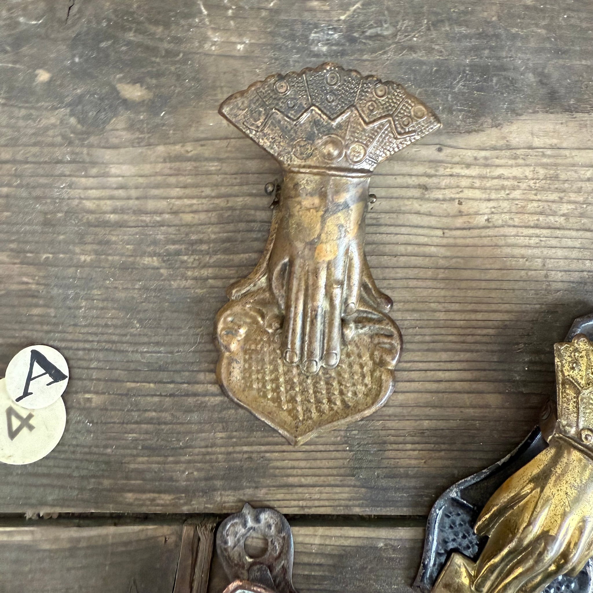 Antique Brass Hand Paper Clips