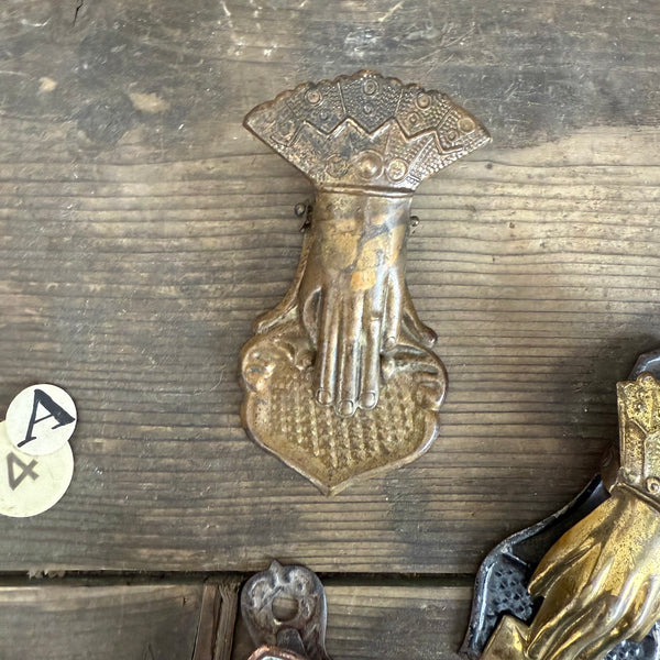 Antique Brass Hand Paper Clips