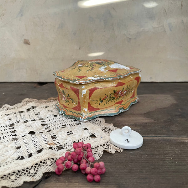 Antique Worn Painted Wooden Box