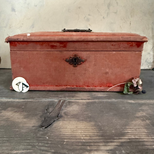 Antique Worn Velvet Box