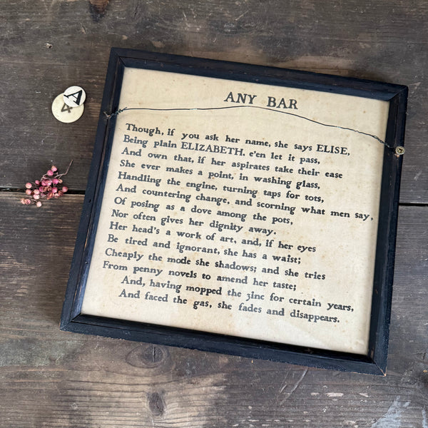 Vintage Framed Poem