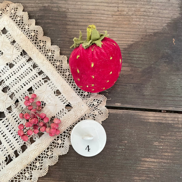Antique Velvet Strawberry Pin Cushion