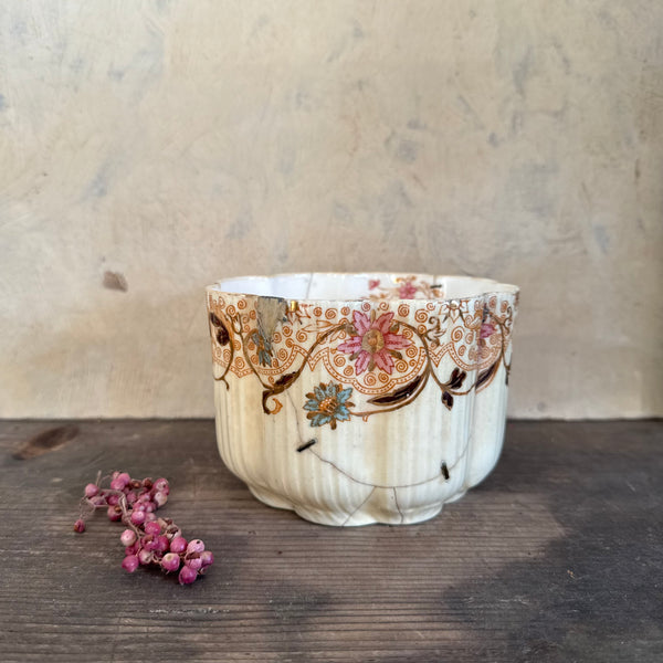 Antique Staple Repair Covered Bowl