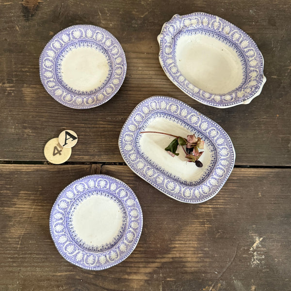 Antique Purple Transfer Childs Plates