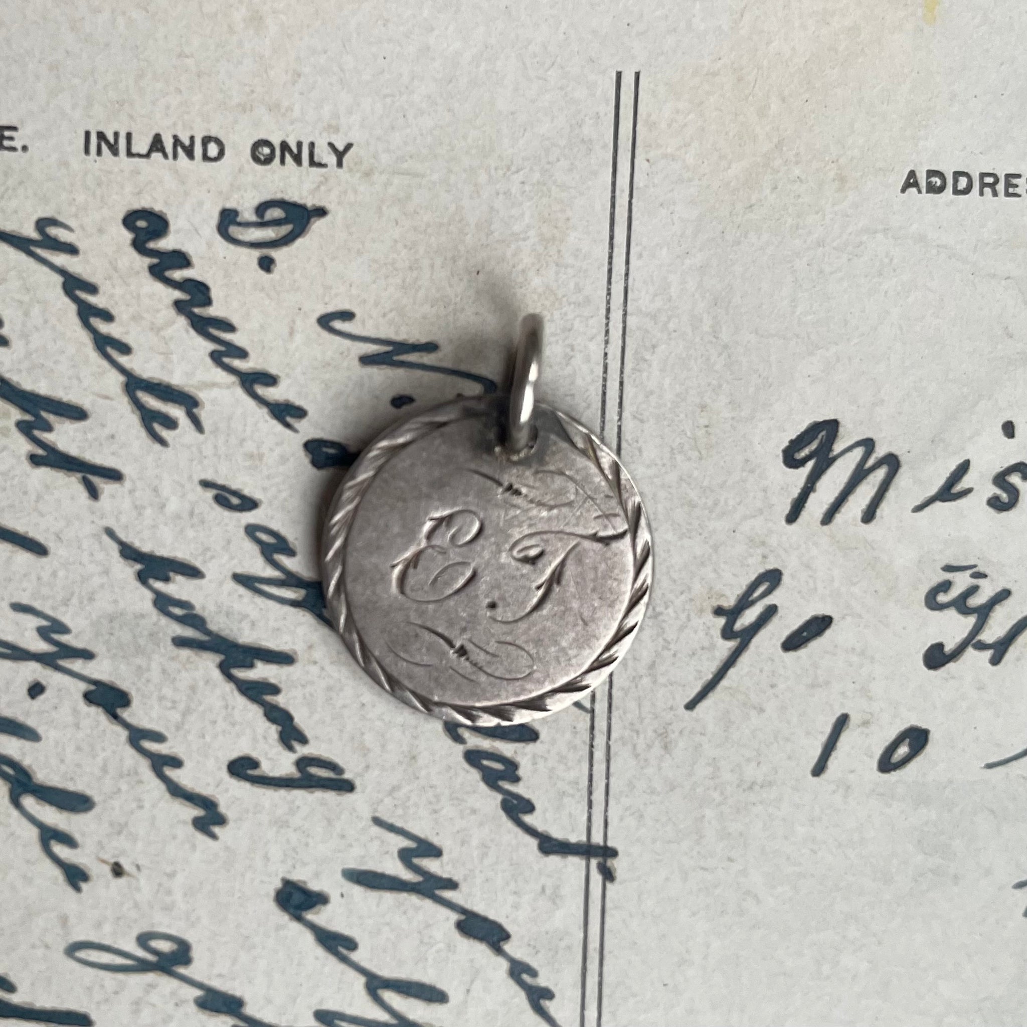 Victorian EJ Love Token Charm