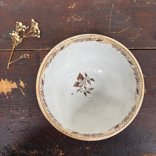 Antique Victorian Bird Transfer Bowl