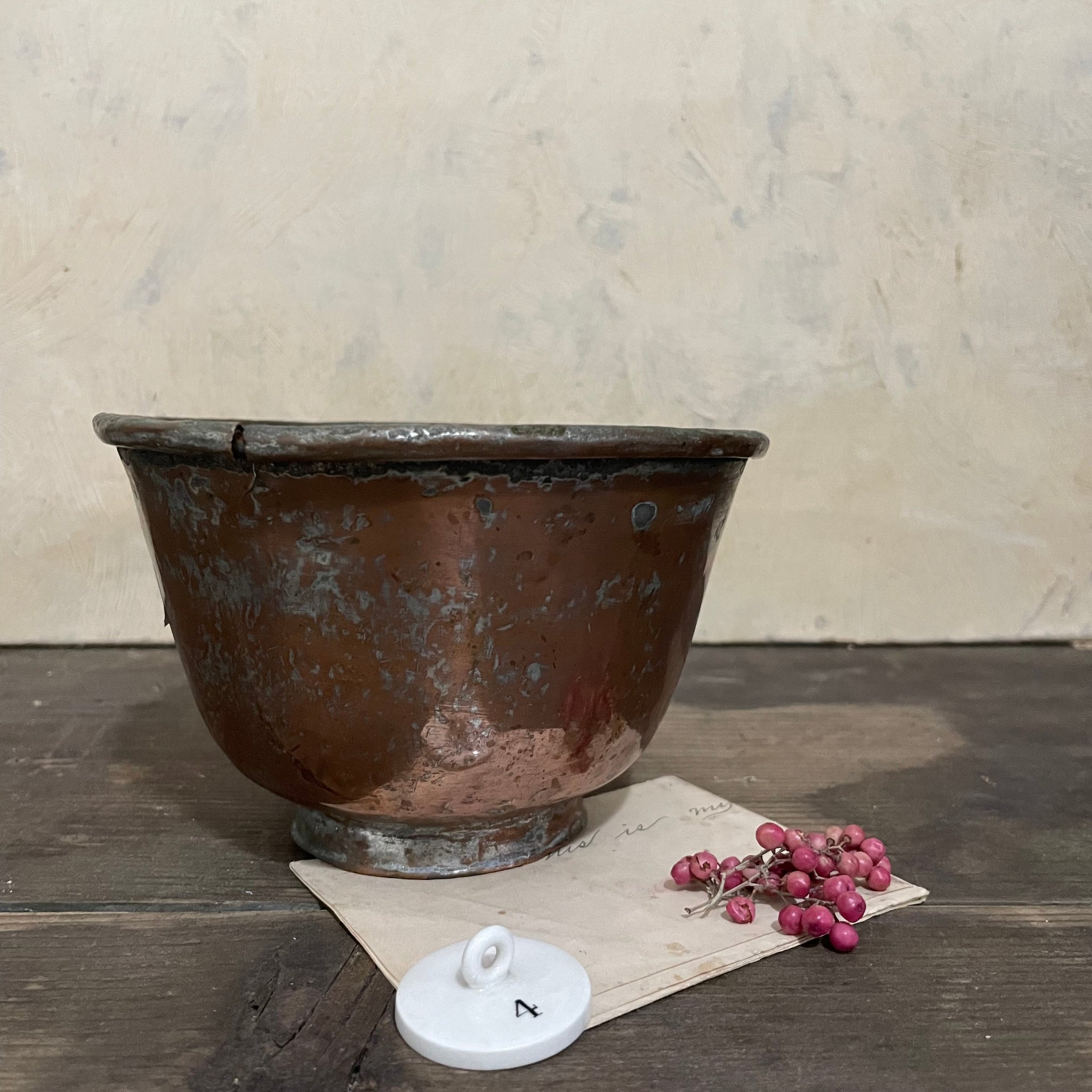 Antique Copper Bowl