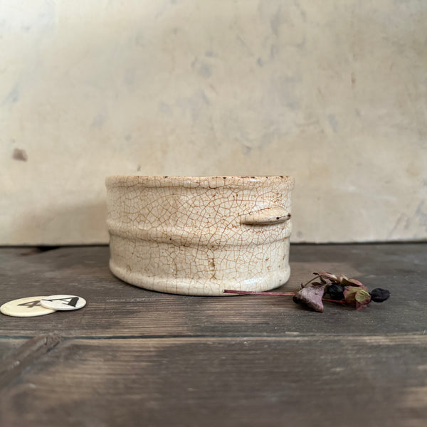 Victorian Butter Stained Dish with Lid
