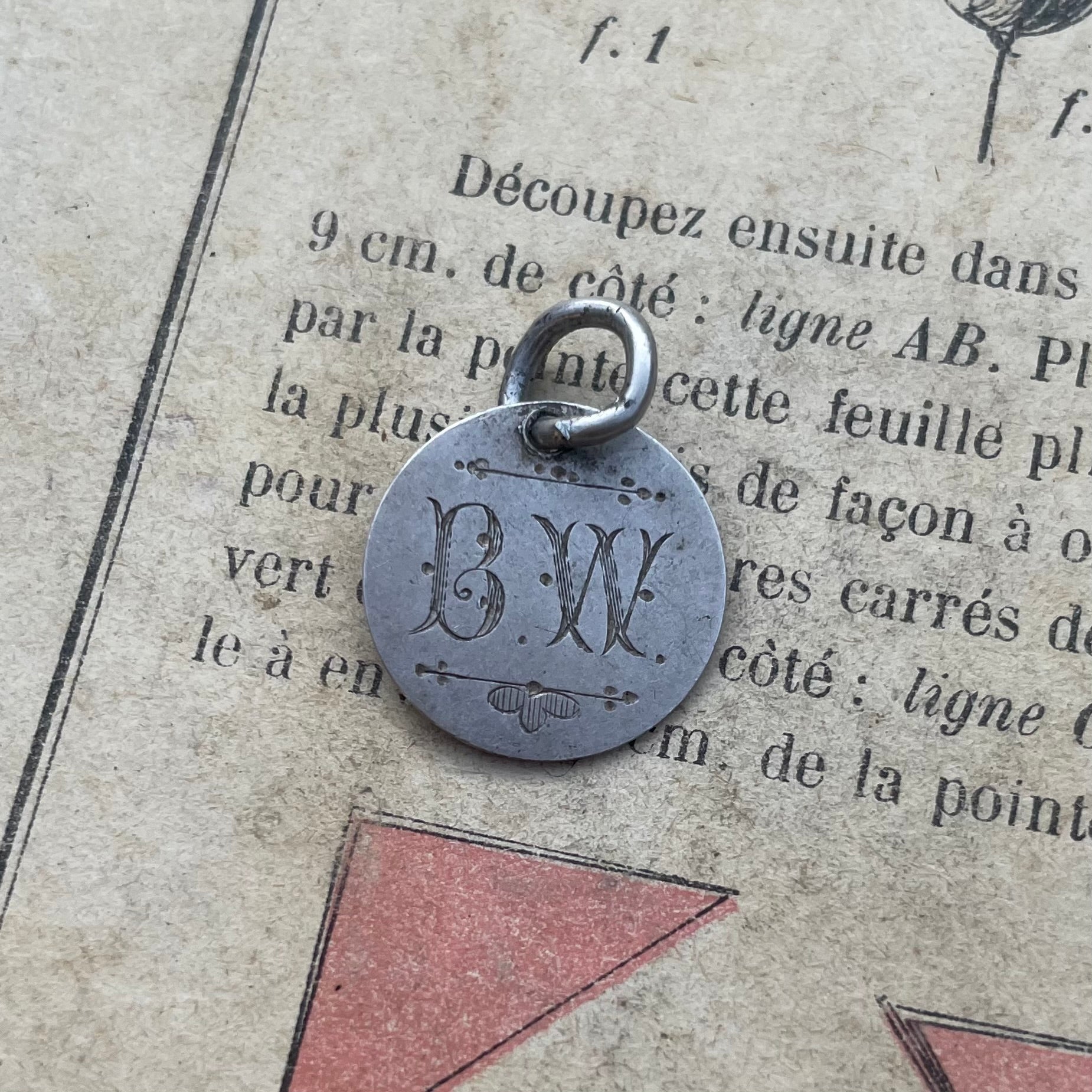 Victorian BW Love Token Charm
