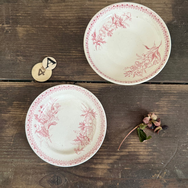 Antique Pink Transfer Childs Plates