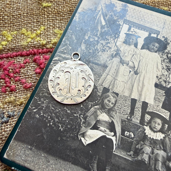 Victorian P Love Token Charm