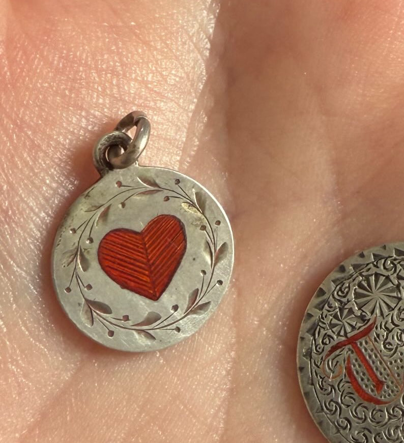 Victorian Heart Love Token Pendant Charm