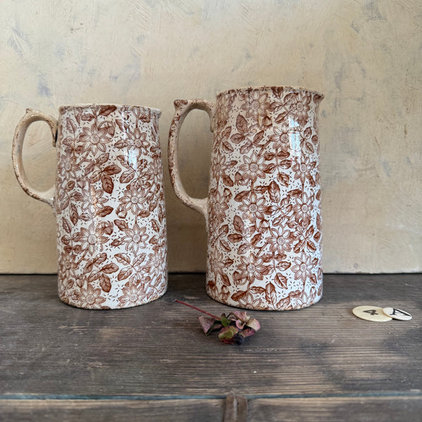 Antique Floral Stained Jug