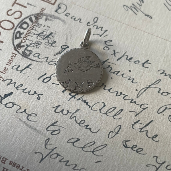 Victorian AMS Dove Love Token Charm