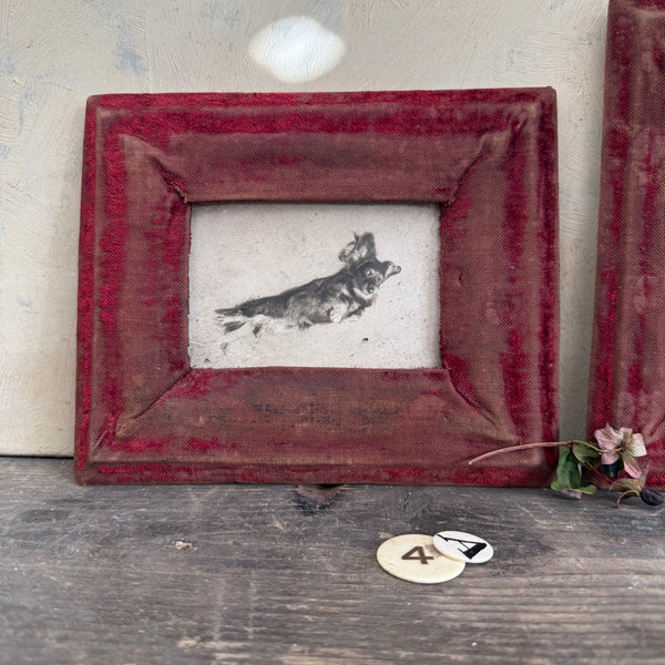 Pair Antique Victorian Velvet Frame