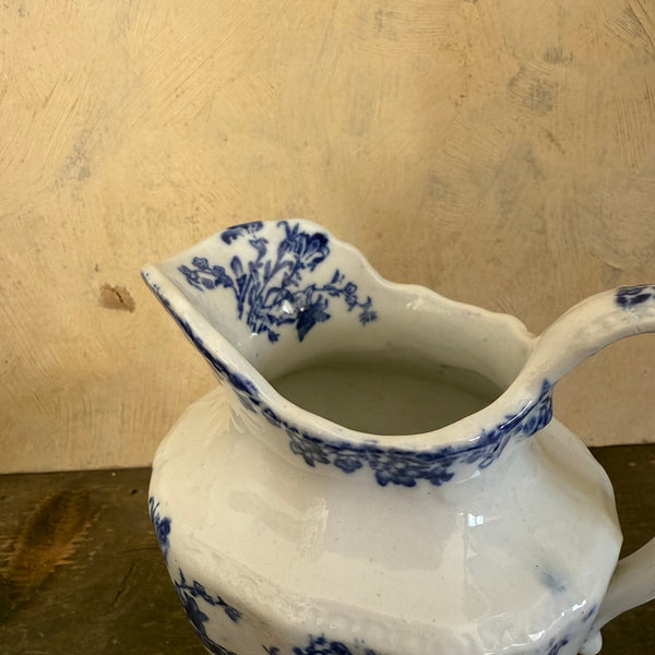 Victorian Blue Floral Transfer Jug