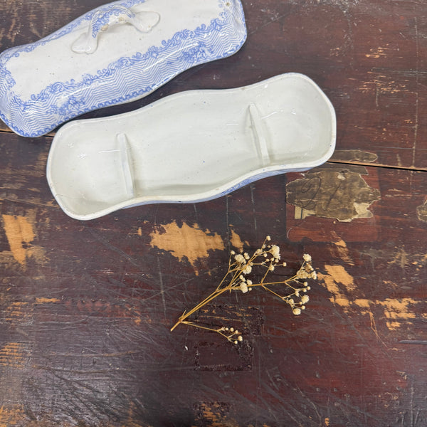 Antique Victorian Delicate Floral Tooth Brush Dish