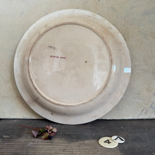 Antique Pink Floral Plate
