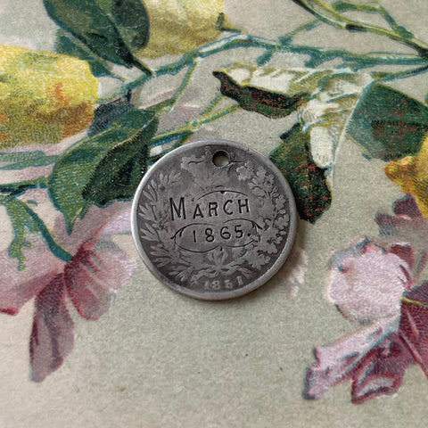 Victorian March 1865 Love Token Charm