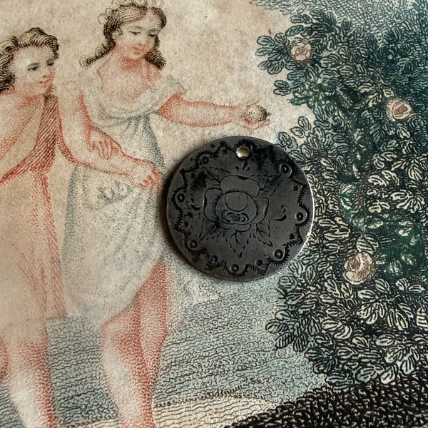 Victorian Rose Pictorial Love Token Charm