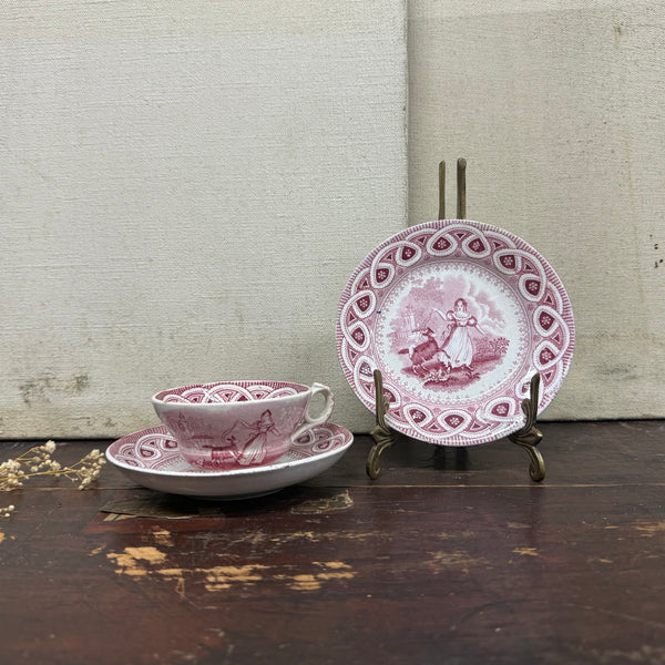 Antique Cup, Saucer & Plate Child Play Set